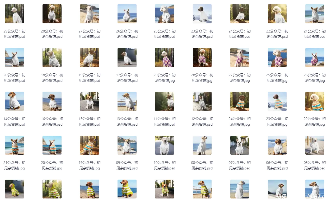 设计资源丨宠物狗衣服贴图PS样机模版|初见杂货铺