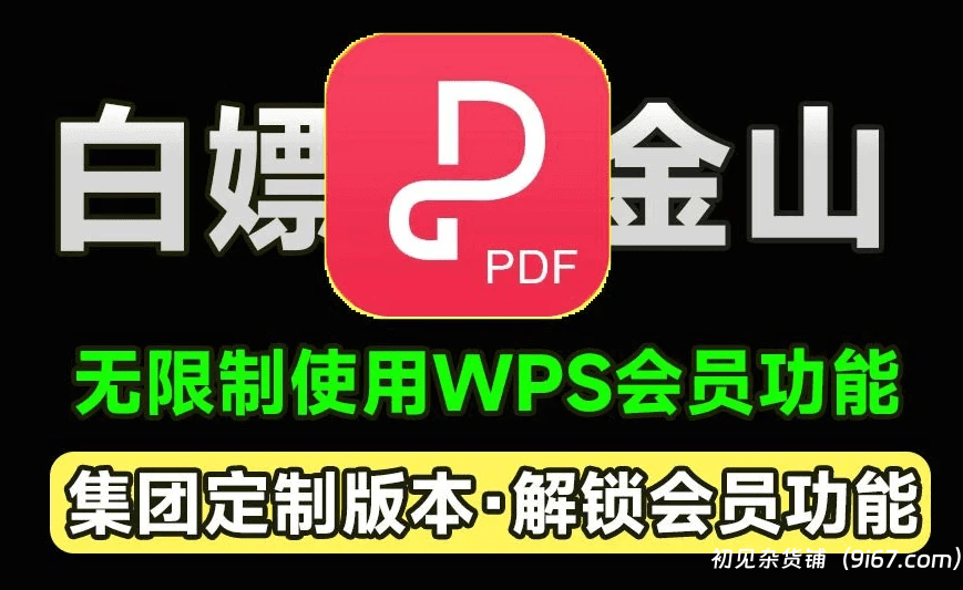 电脑工具丨金山PDF专业版，某集团定制专业版，无限制免费使用会员功能|初见杂货铺