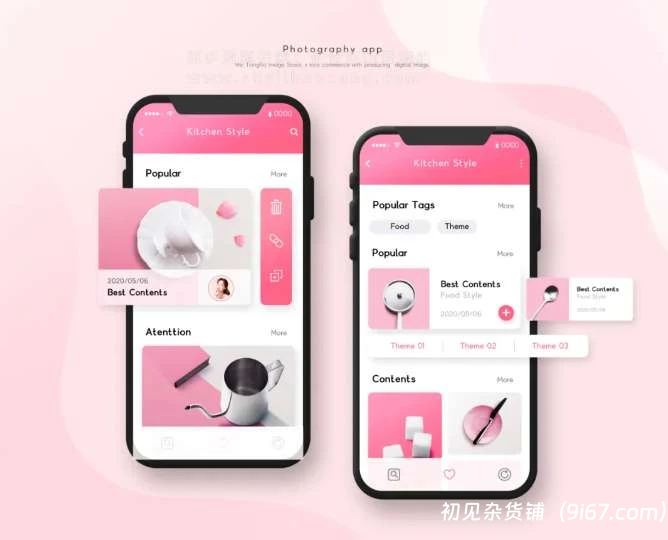 设计资源丨UI界面时尚购物APP单页风格展示PS模版设计素材图插图3