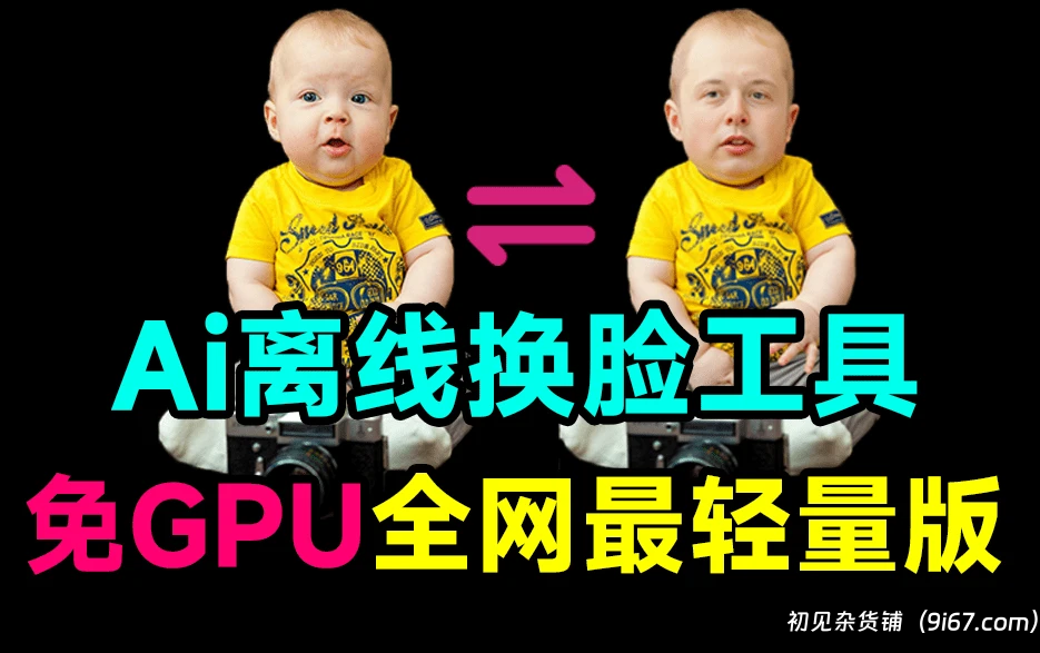 电脑工具丨本地Ai离线换脸工具，轻量版一键AI换脸、发型、穿搭工具，支持win和mac系统|初见杂货铺