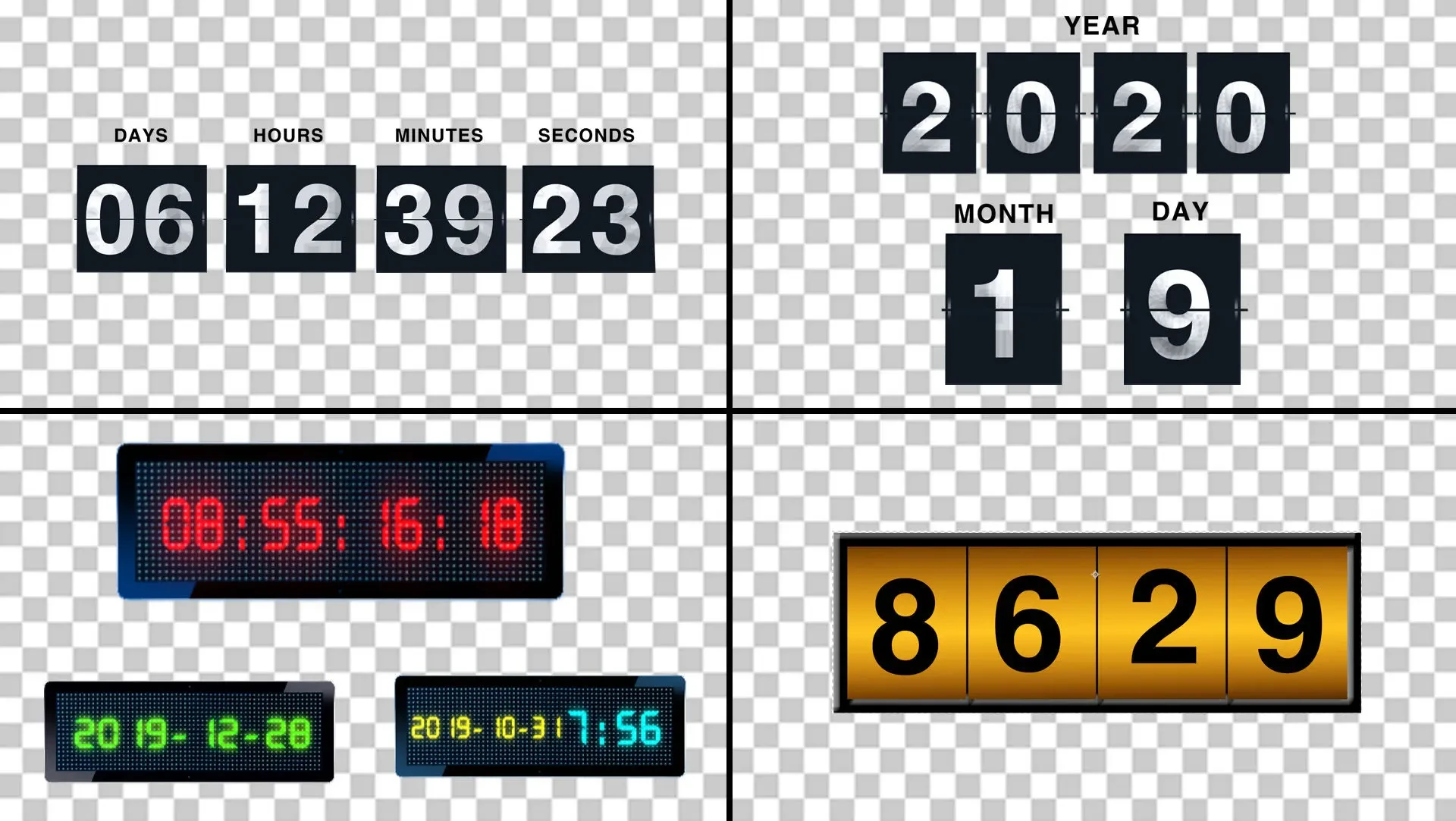 设计资源丨AE数字倒计时滚动展示比赛模板动画： Number Count Animations|初见杂货铺