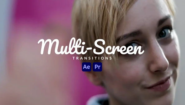 设计资源丨AE/PR多屏动态切换视频转场动画模版预设 Multi-Screen Transitions|初见杂货铺