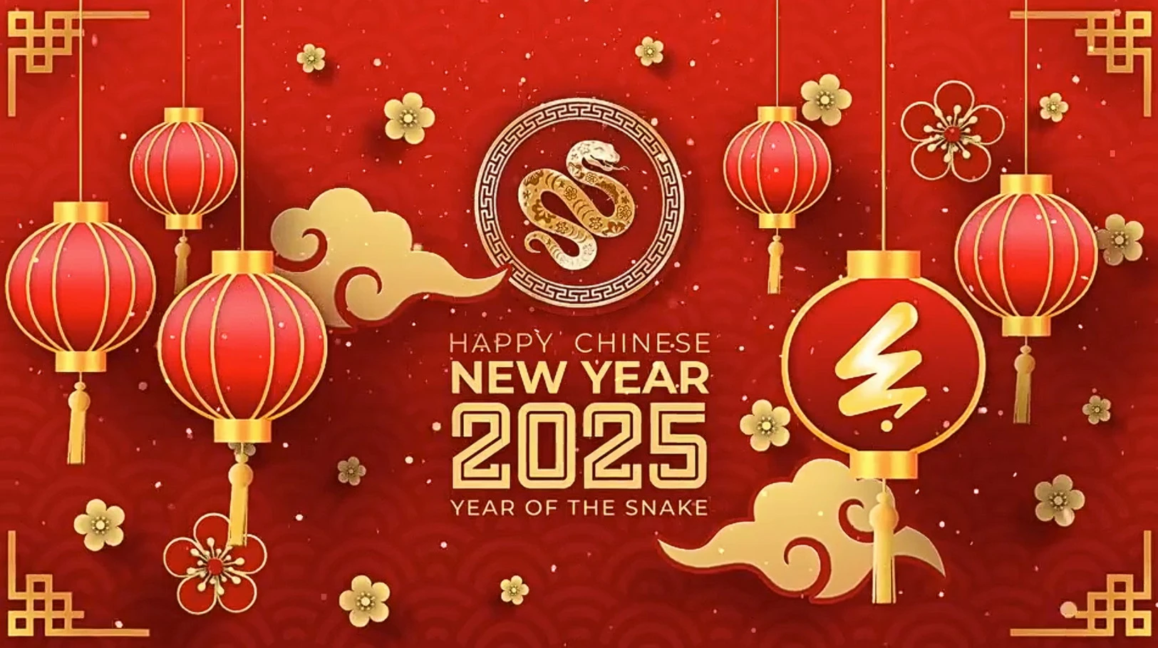 设计资源丨AE2025中国十二生肖蛇年新年快乐节日红色喜庆LOGO模板片头|初见杂货铺